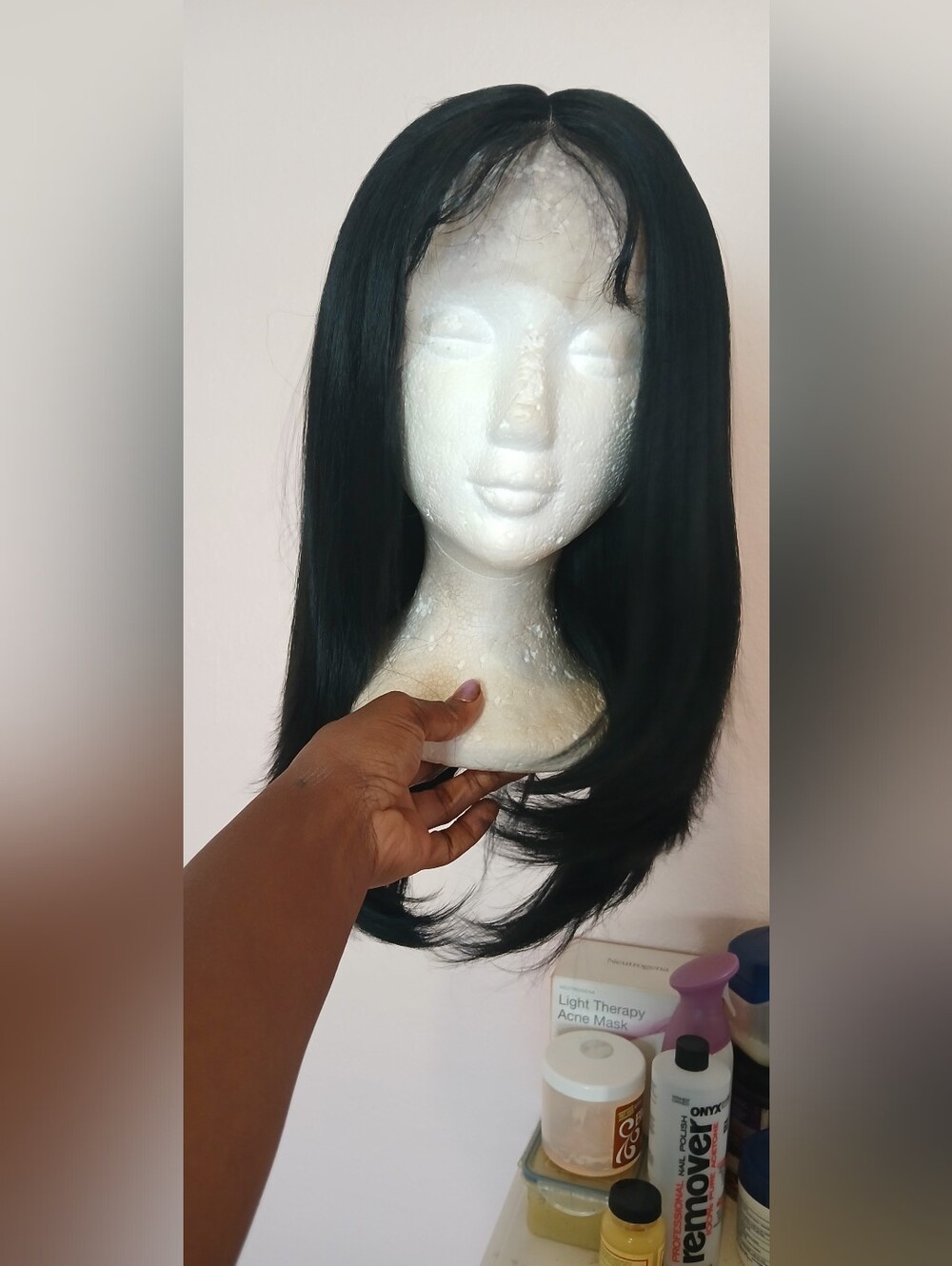 Sleek Black Straight Lace Front Wig - Natural Shine (1B)